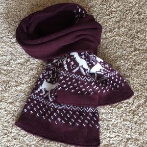 Men Burgandy winter scarf 🧣deer